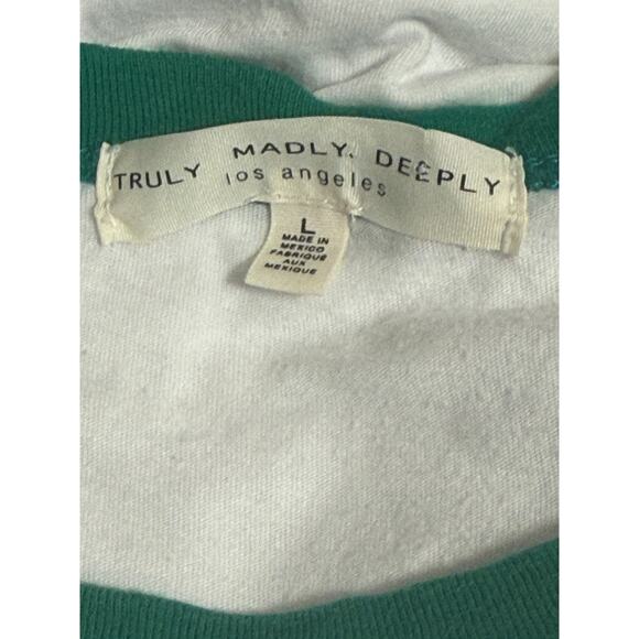 Urban Outfitters Truly Madly Deeply Tennis Ringer Tee, Size L - Picture 6 of 7